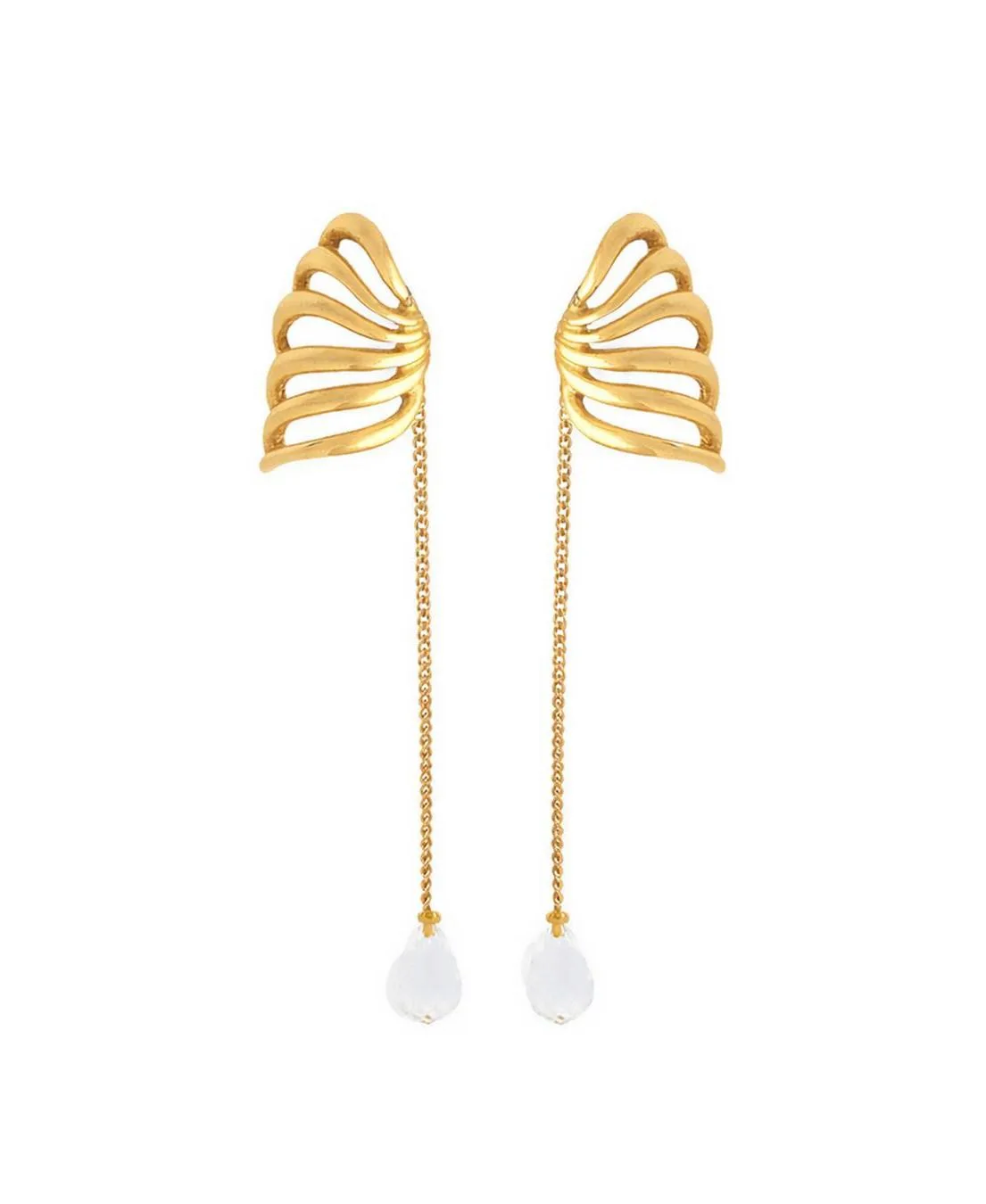 Gold-Tone Crystal Travro Drop Earrings by Yoj