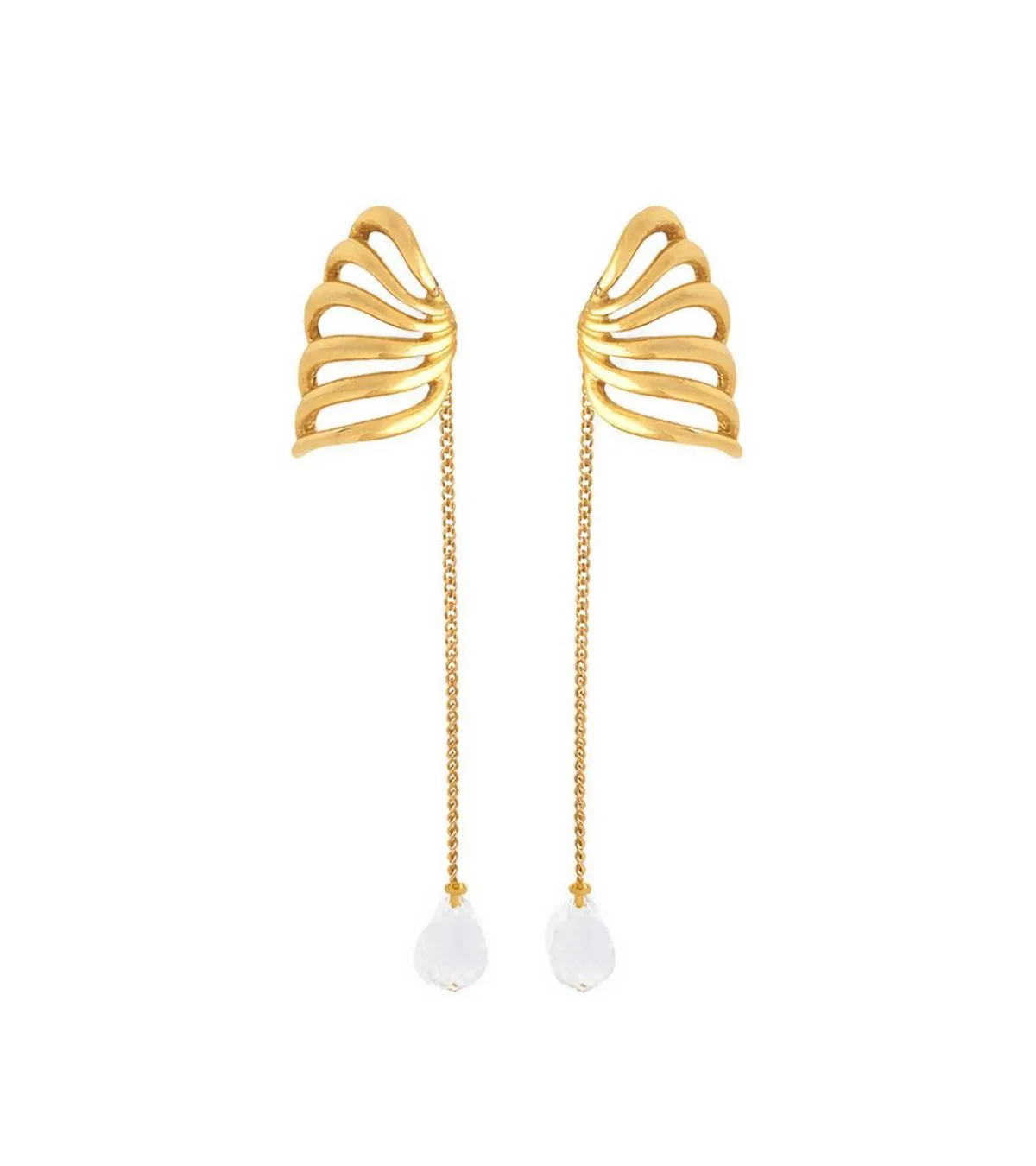 Gold-Tone Crystal Travro Drop Earrings by Yoj