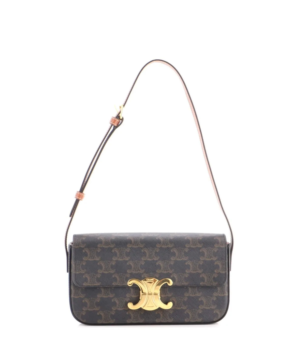 Pre-Owned Triomphe East-West Shoulder Bag Triomphe Coated Canvas