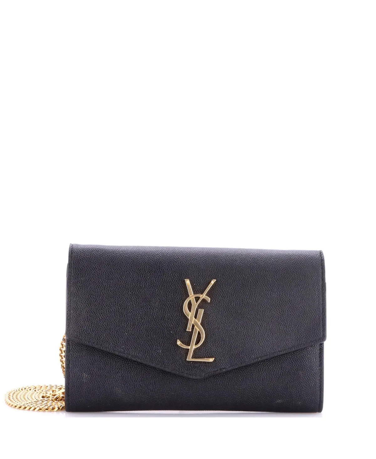 Pre-Owned Uptown Chain Wallet Leather by Saint Laurent