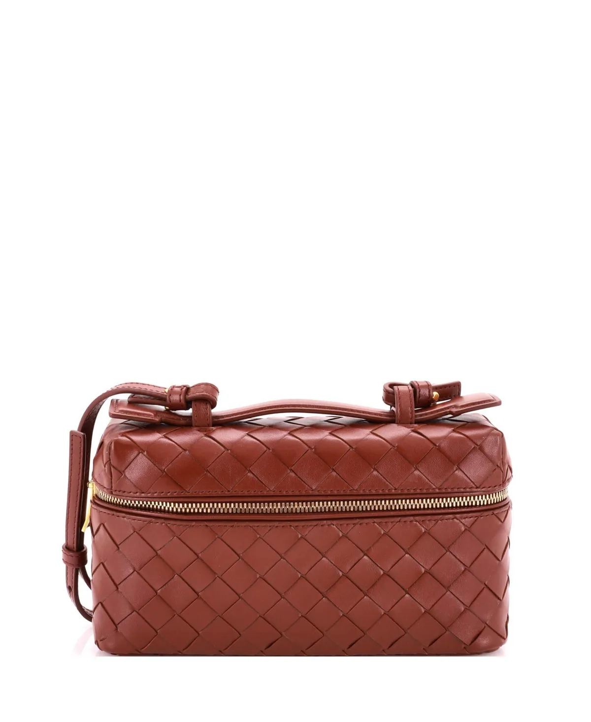 Pre-Owned Bang Bang Vanity Case Intrecciato Leather by Bottega Veneta