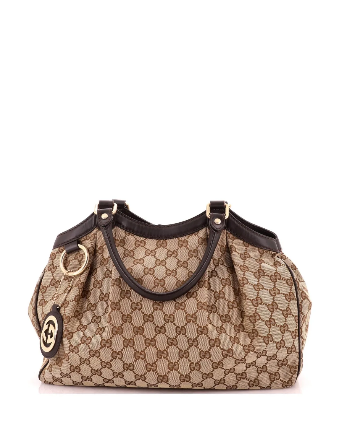 Pre-Owned Gucci Medium Sukey Tote GG Canvas with Leather by Gucci
