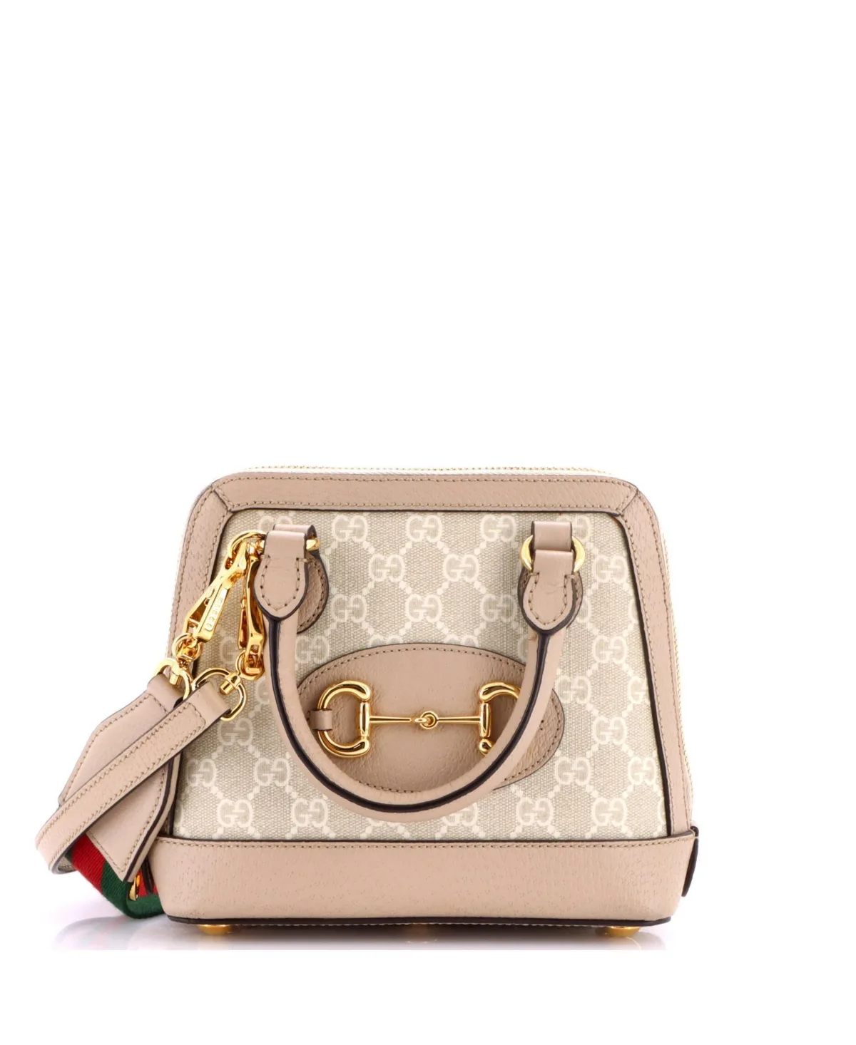 Pre-Owned Gucci Mini Horsebit 1955 Top Handle Bag Gg Coated Canvas with Leather