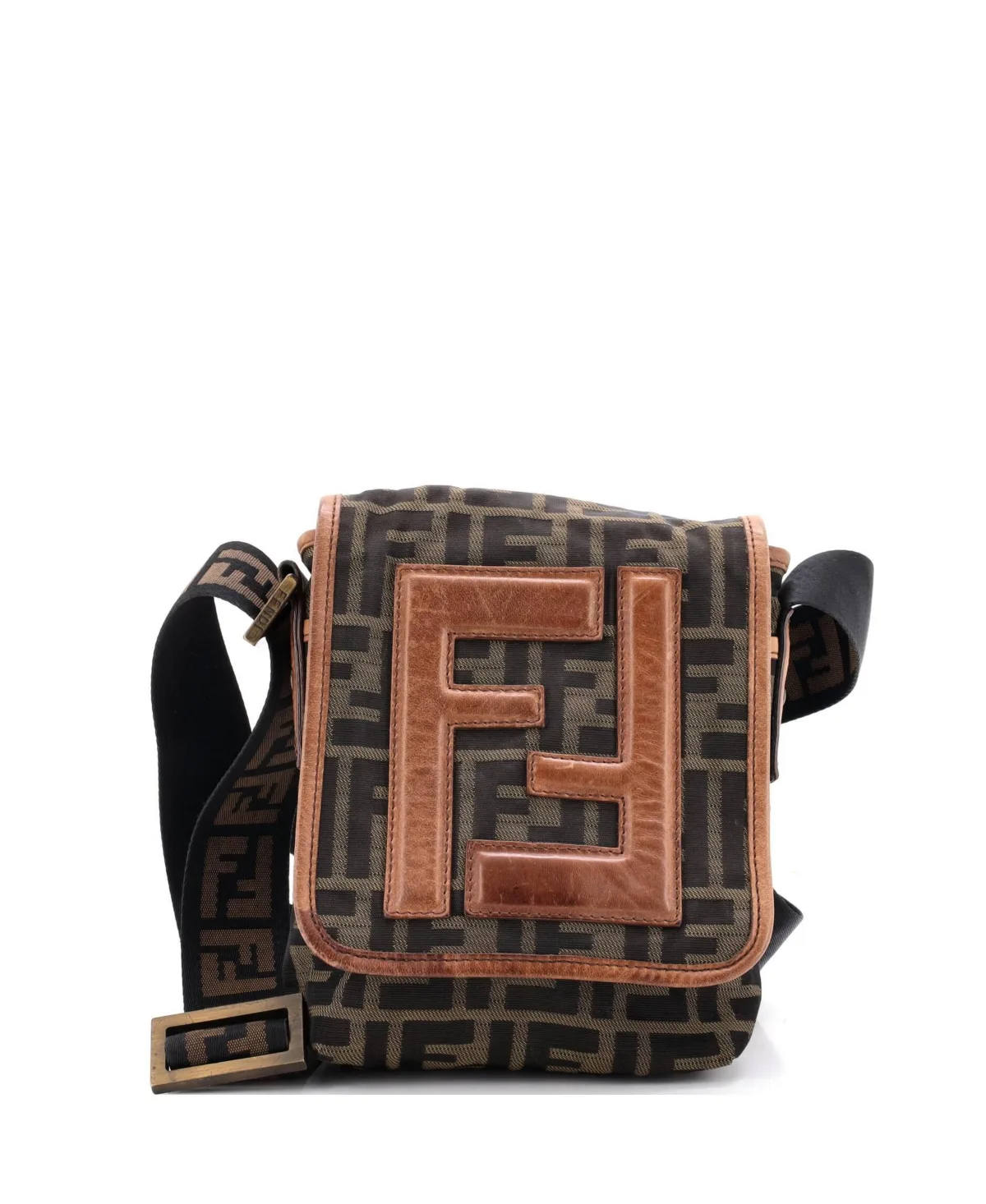 Pre-Owned Fendi Mini Vintage Ff Flap Messenger Bag Zucca Canvas by FENDI