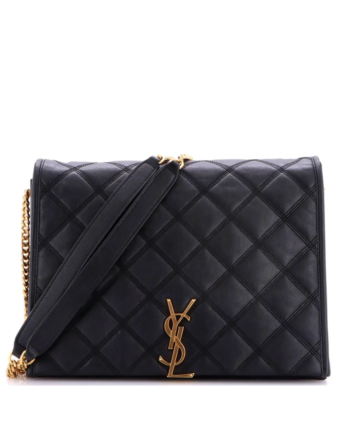 Pre-Owned Saint Laurent Small Becky Shoulder Bag Quilted Leather by Saint Laurent