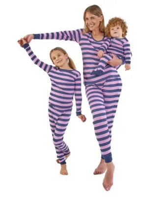Matching Mommy Me Striped Cotton Pajamas by Leveret