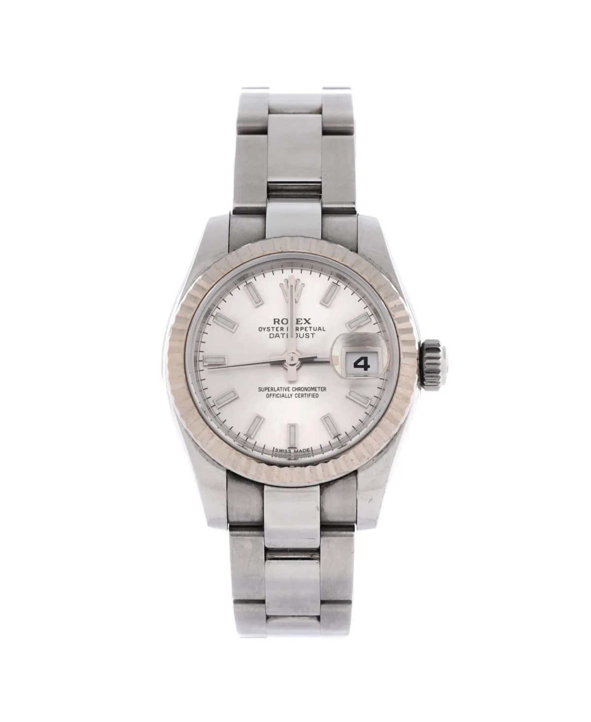 Automatic Oyster Perpetual Datejust Stainless Steel and White Gold Watch, 26mm by Pre Owned Rolex