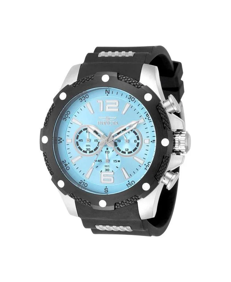 Quartz I-Force Water-Resistant Black Rubber Watch, 50mm - Steel by Invicta