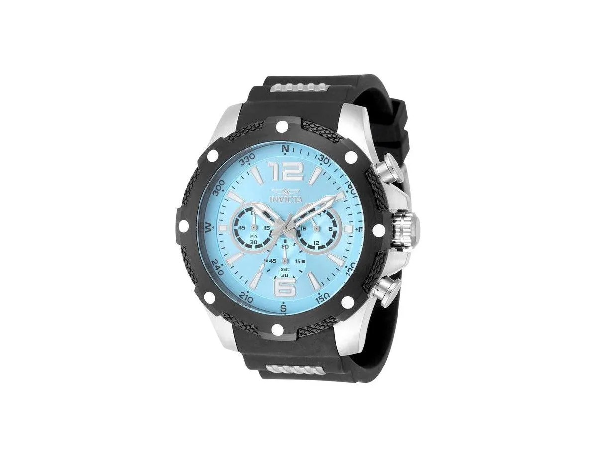 Quartz I-Force Water-Resistant Black Rubber Watch, 50mm - Steel by Invicta