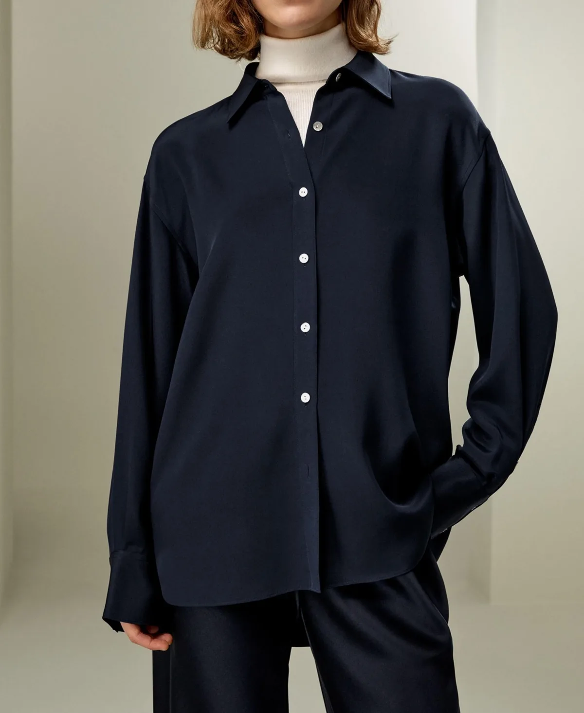 The One Relaxed Fit Silk Shirt by Lilysilk