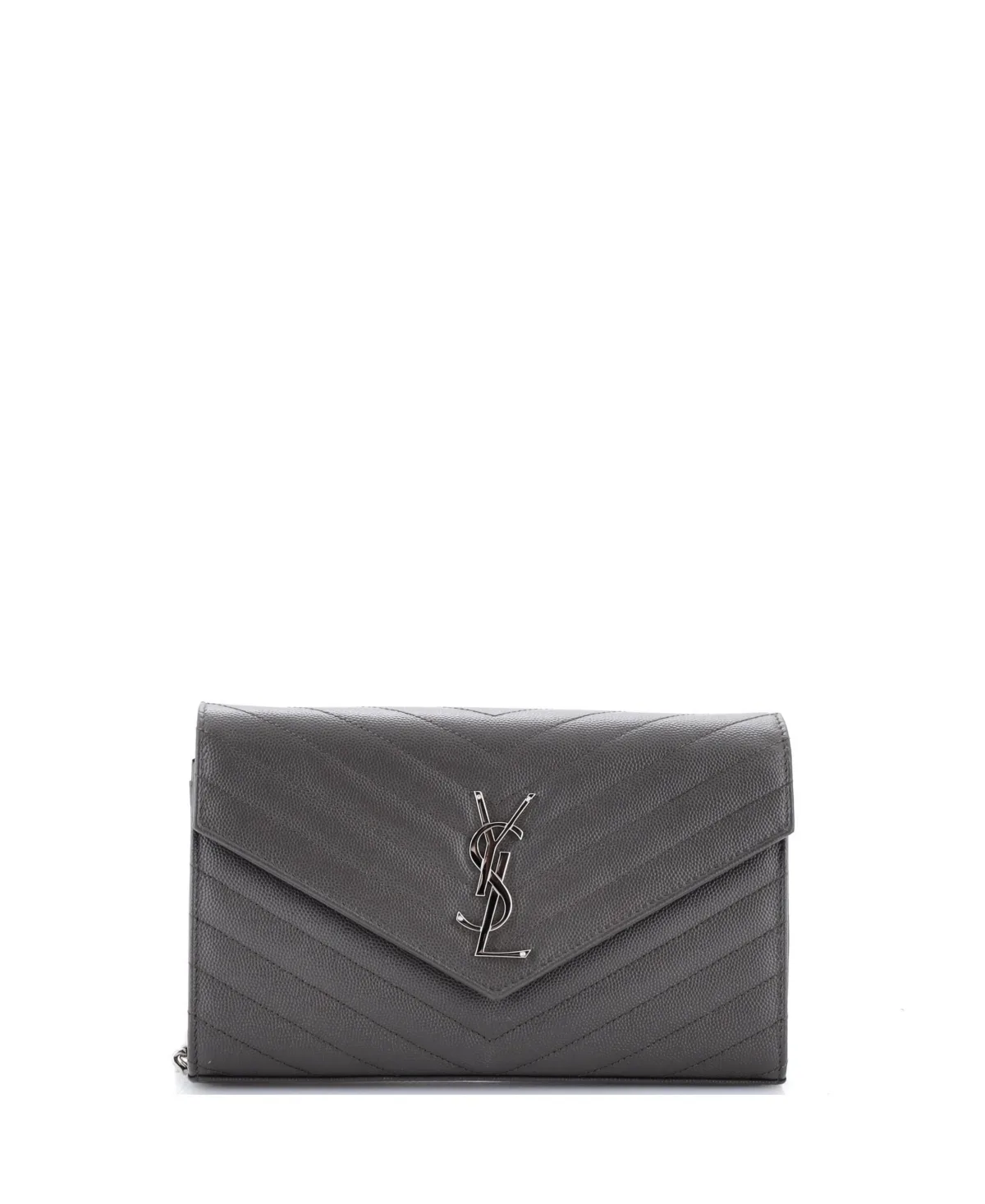 Classic Monogram Matelasse-Chevron Crossbody Wallet on Chain by Saint Laurent