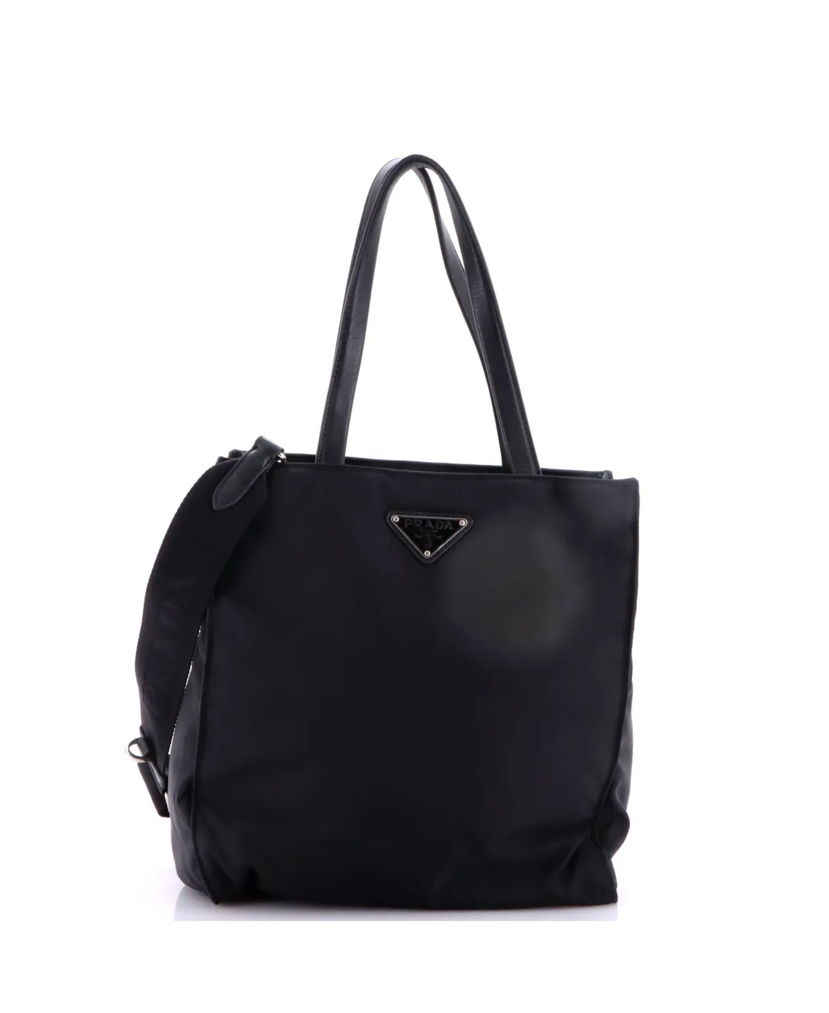 Medium Padded Convertible Shopping Tote Re-Nylon with Leather by Prada