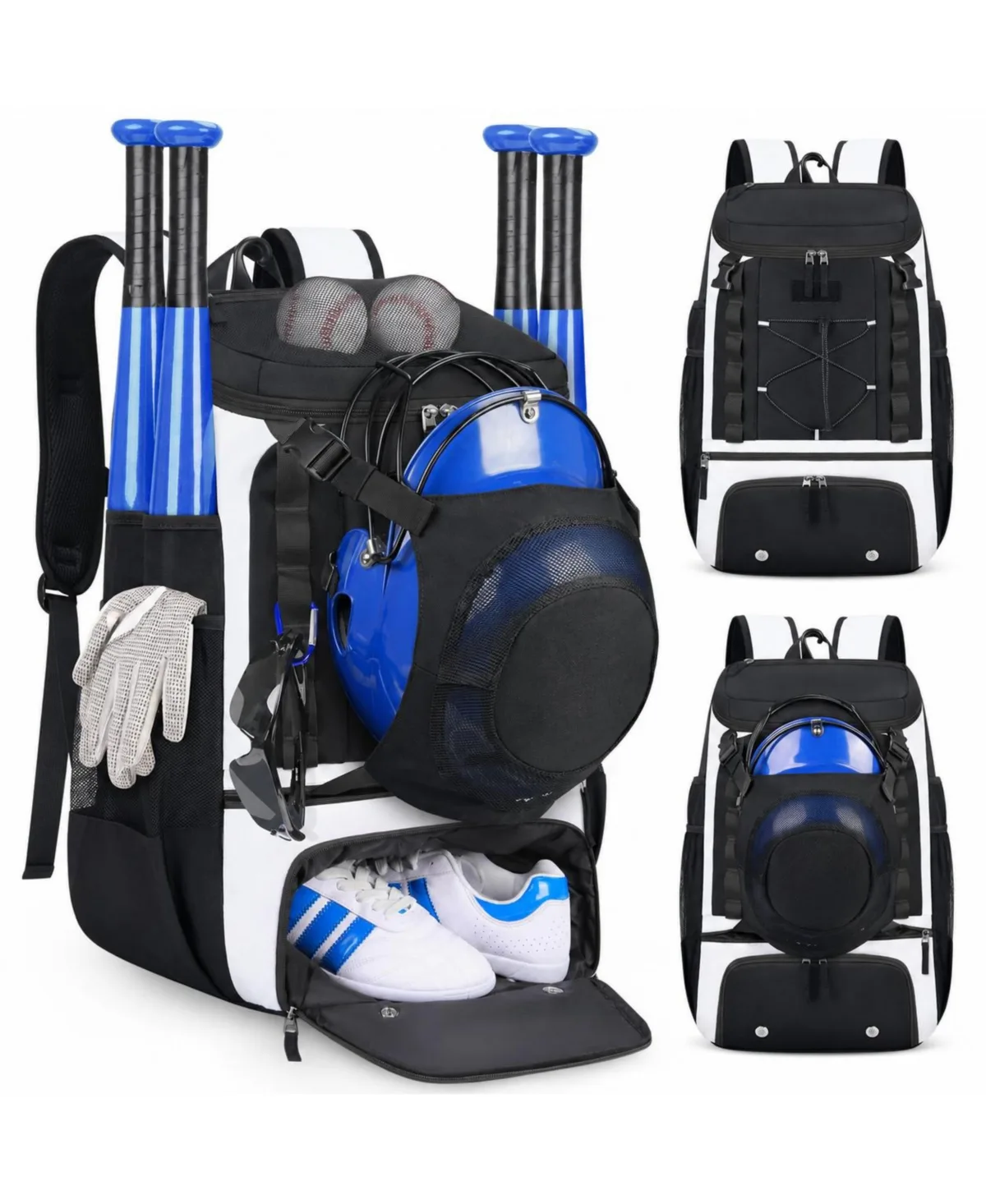 40L Baseball Backpack with Bat Sleeves Helmet Holder and Shoe Compartment by Peneyon