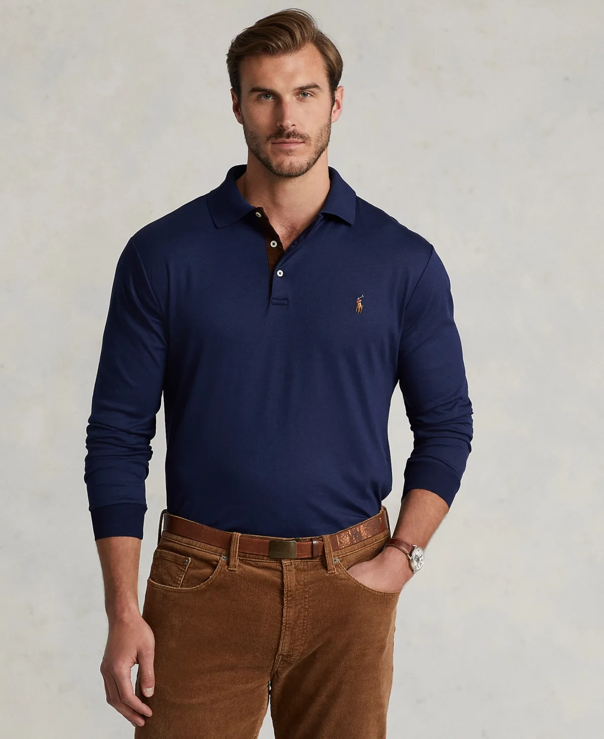 Soft Cotton Long-Sleeve Polo Shirt by Polo Ralph Lauren