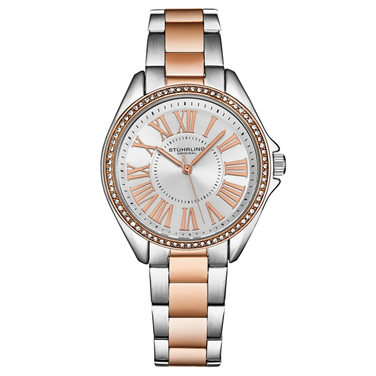 Symphony Rose-Gold Stainless Steel, Silver-Tone Dial, 45mm Round Watch by Stuhrling