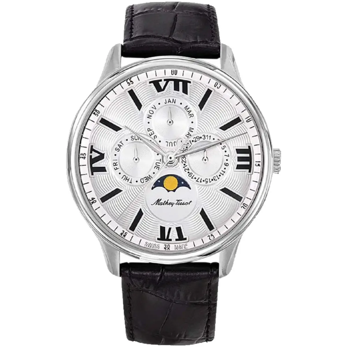 Mathey Tissot Edmond Moon Phase Silver Dial Watch by Tissot