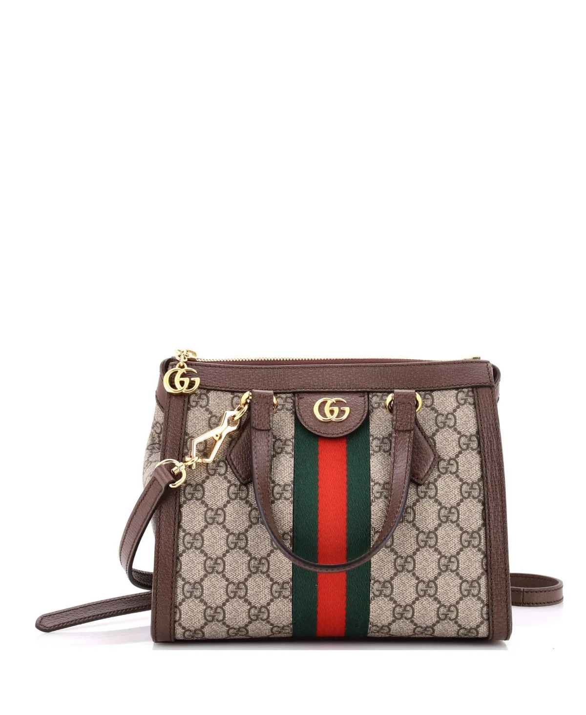 Pre-Owned Gucci Small Ophidia Top Handle Coated Canvas Tote