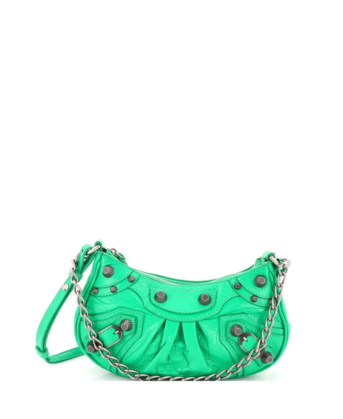 Pre-Owned Balenciaga Xs Le Cagole Giant Studs Chain Shoulder Bag Leather by Balenciaga