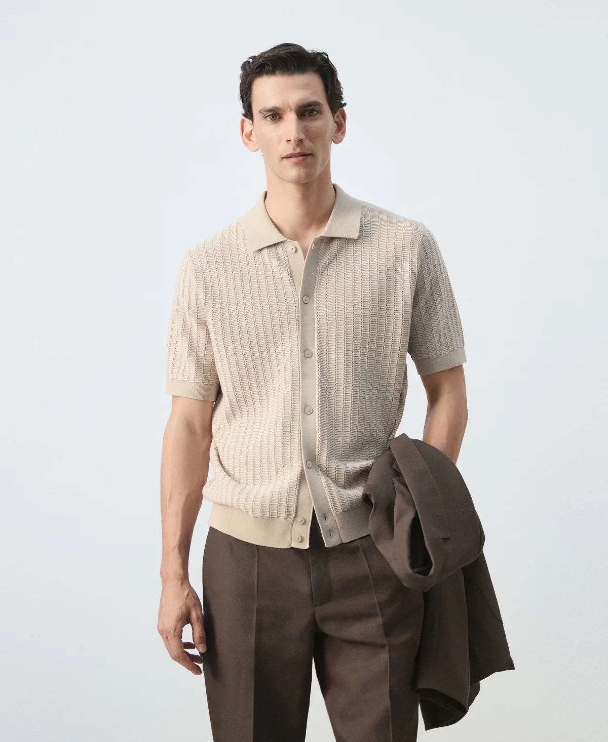 Structured Cotton Knit Polo Shirt by Mango