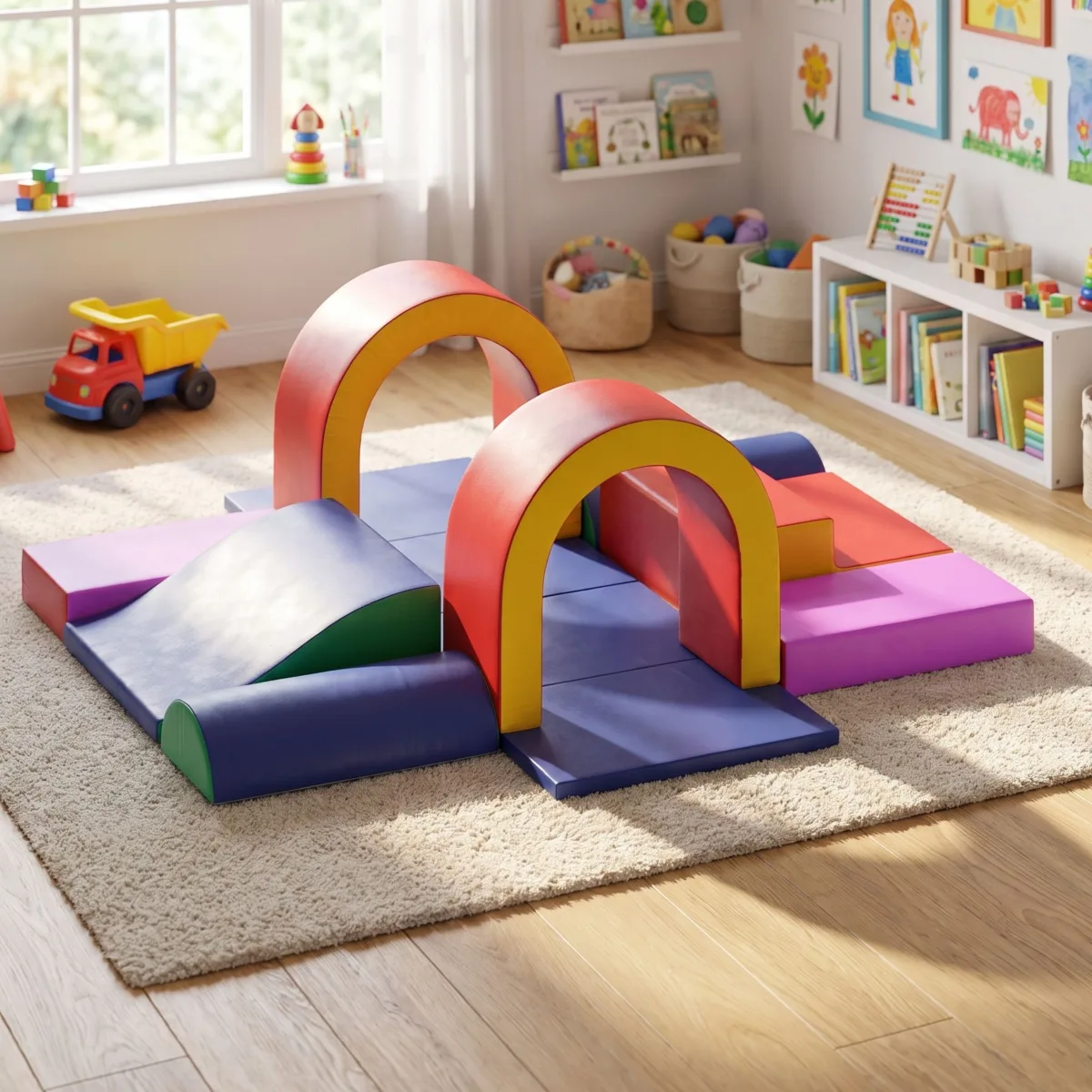 10-Piece Climb and Crawl Activity Play Set, Soft Foam Block for Climbing, Crawling and Sliding by Kinder King