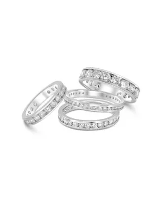 Channel Set Diamond Eternity Bands in 14k White Gold 1 2 3 ct. t.w by Monique Lhuillier