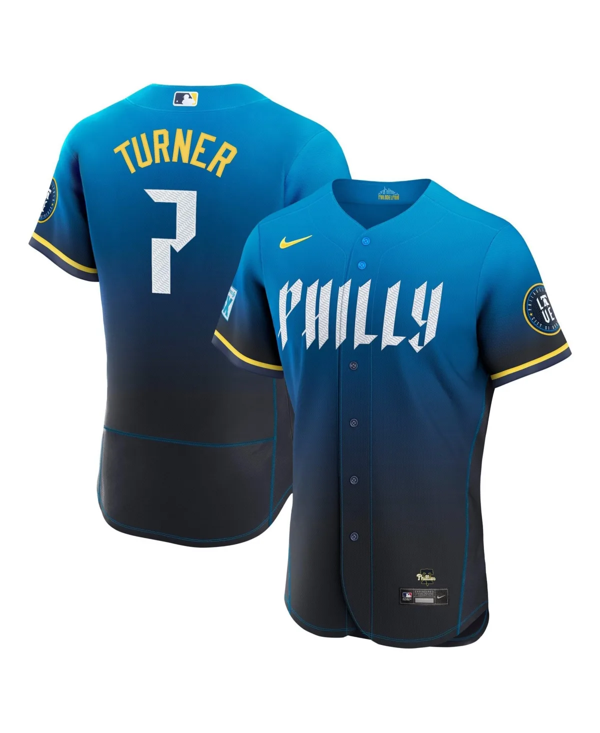 Trea Turner Philadelphia Phillies City Connect Authentic Sponsor Patch Jersey by Nike