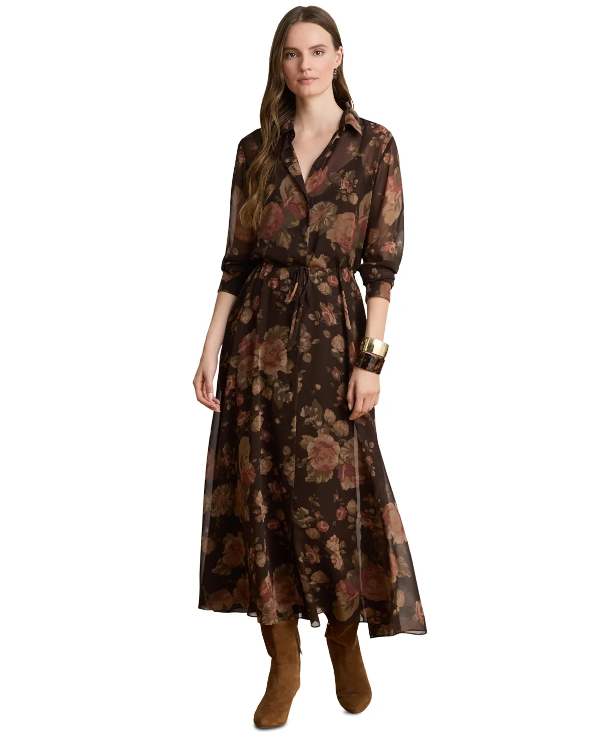 Lauren Ralph Lauren Floral-Print Chiffon Shirtdress by Ralph Lauren