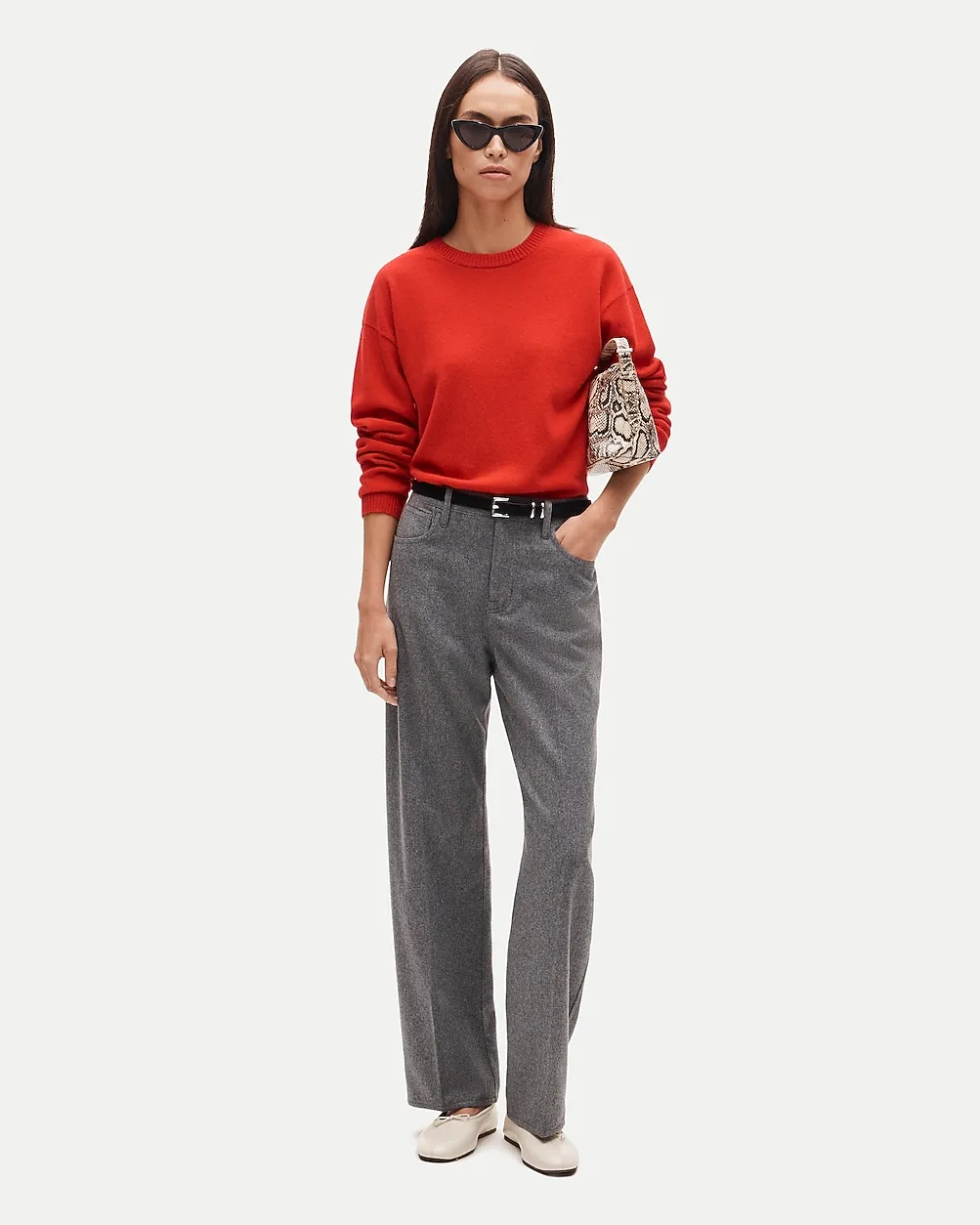 Petite Barrel Pant in Wool-Blend Flannel by J.Crew