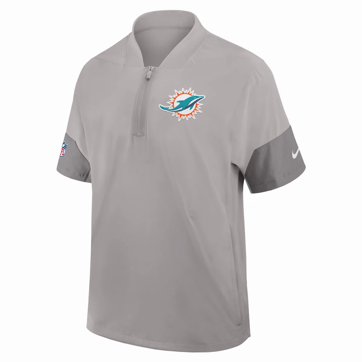 Miami Dolphins Sideline Coach NFL 1/2-Zip Short-Sleeve Jacket by Nike