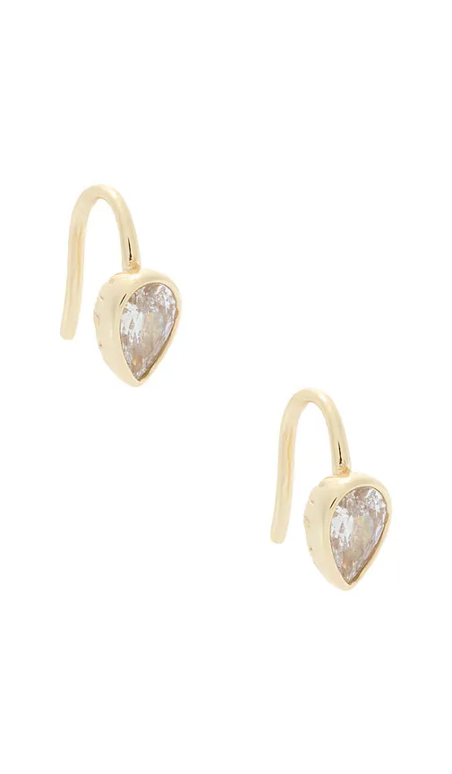Faceted Teardrop Huggie Earring by By Adina Eden