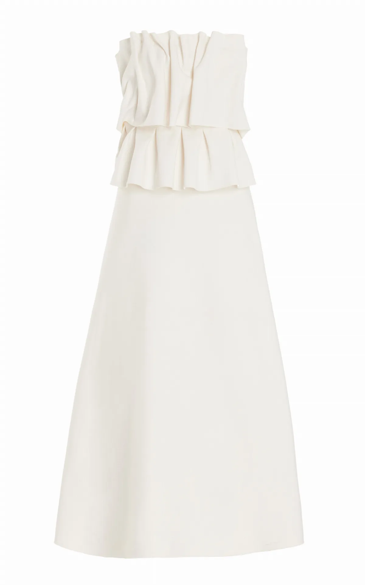 Ruffled Stretch-Crepe Strapless Midi Dress by House of Dagmar