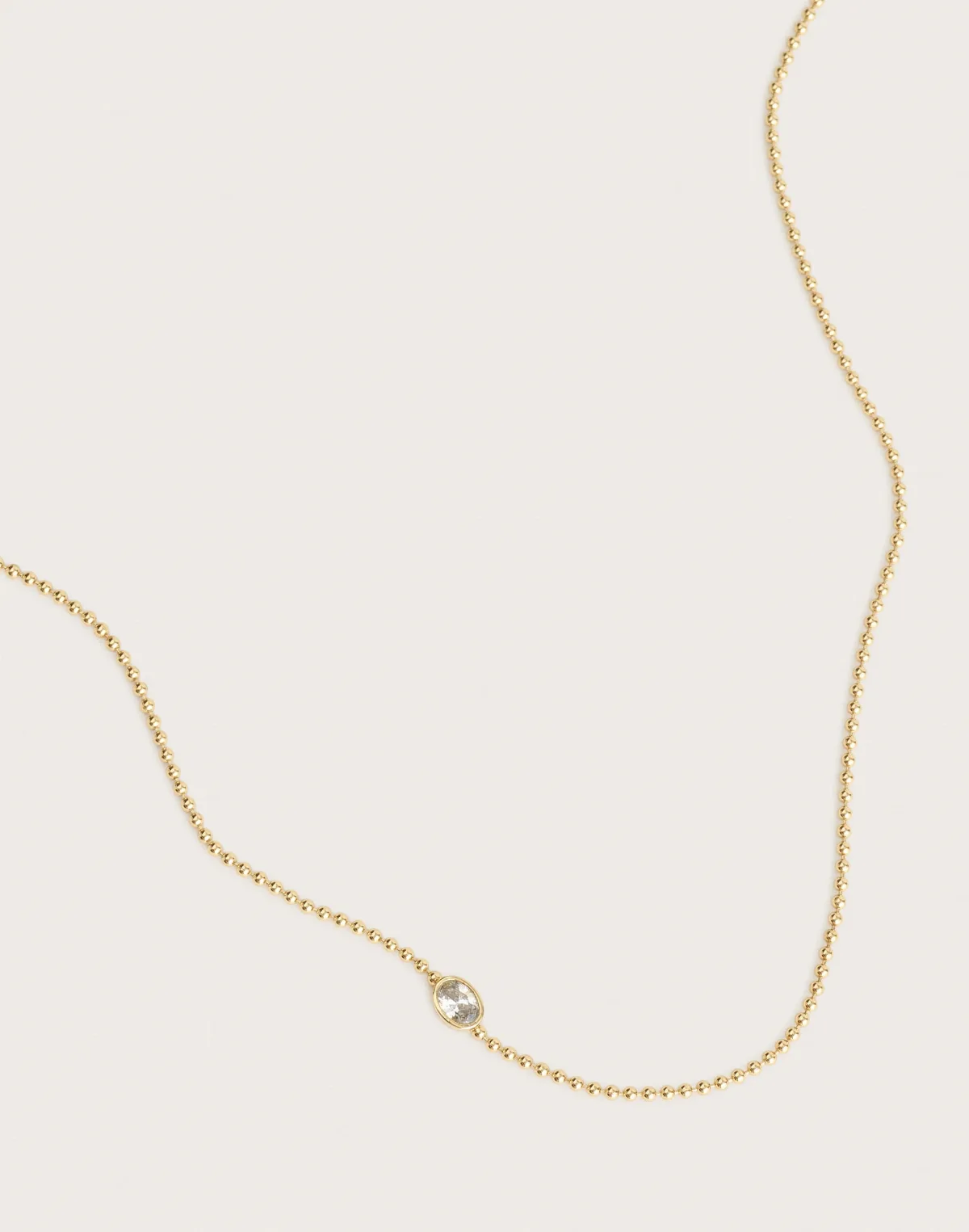 Bezel-Set Crystal Chain Necklace by MW