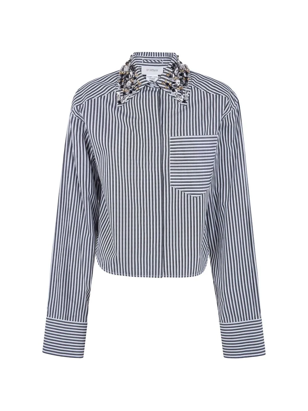 Embellished-Collar Striped Shirt by Sportmax