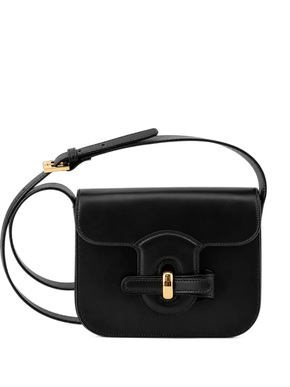 Bella Turn-Lock Leather Shoulder Bag by Gherardini