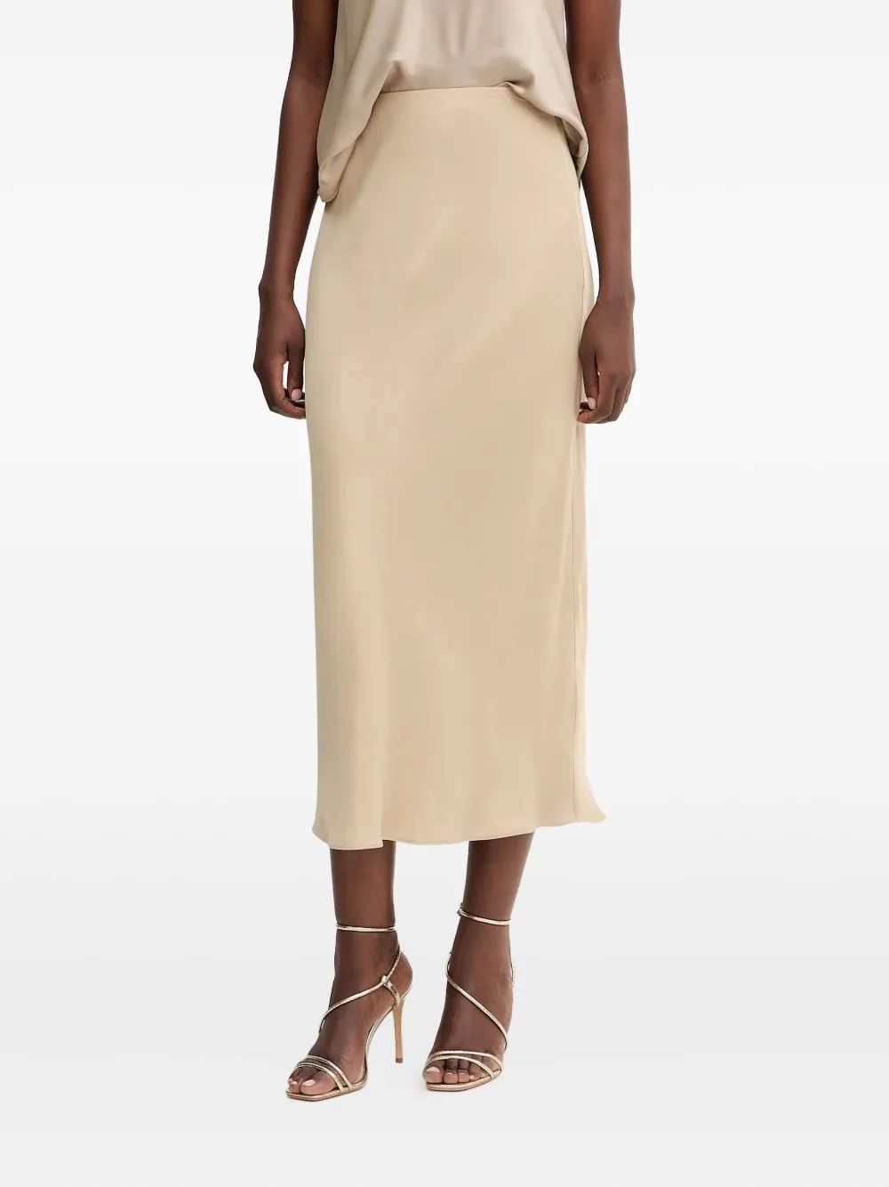 Satin-Effect Midi Skirt by BOSS