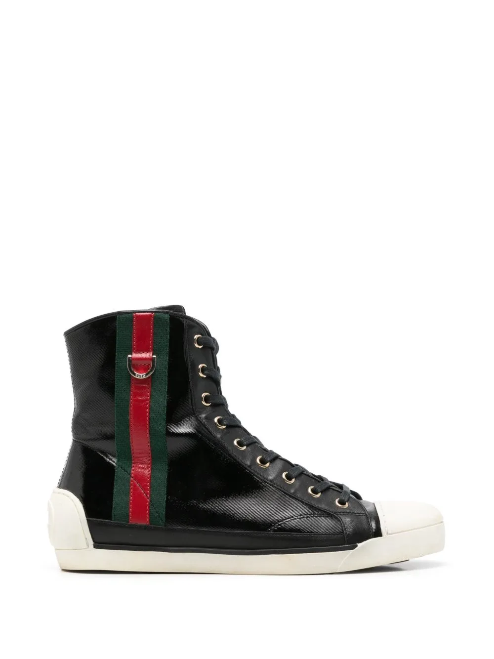 2010s Web-Detail High-Top Sneakers by Gucci Pre-Owned