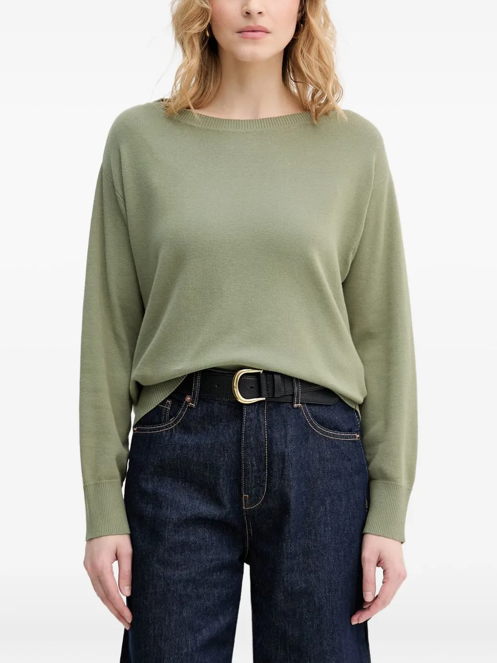 Ribbed-Trim Sweater by Benetton