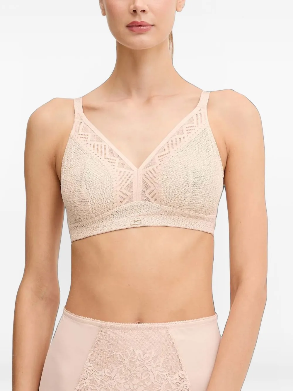Origins Lace-Panelled V-Neck Bra