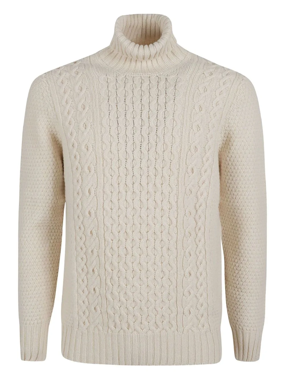 Turtleneck Cable-Knit Sweater by Drumohr