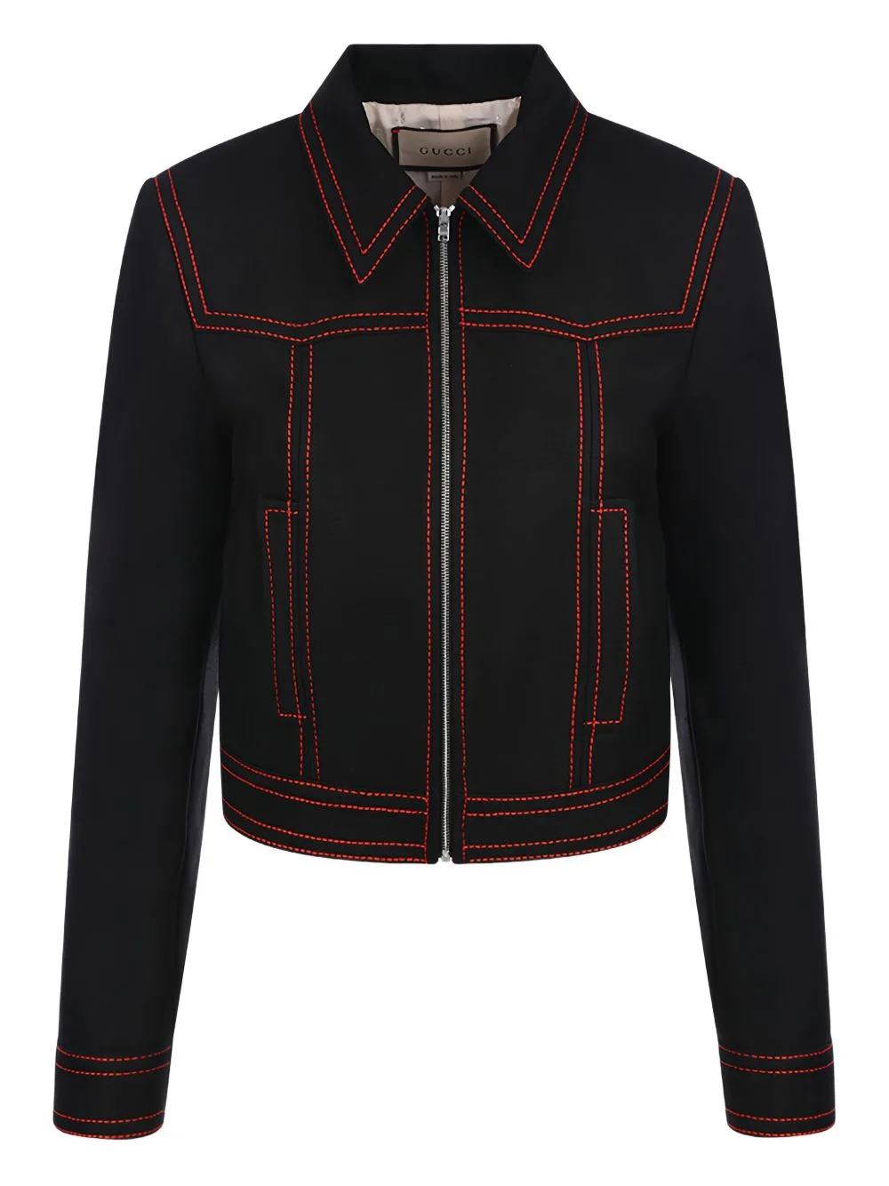 Exposed Stitch Bomber Jacket by Gucci