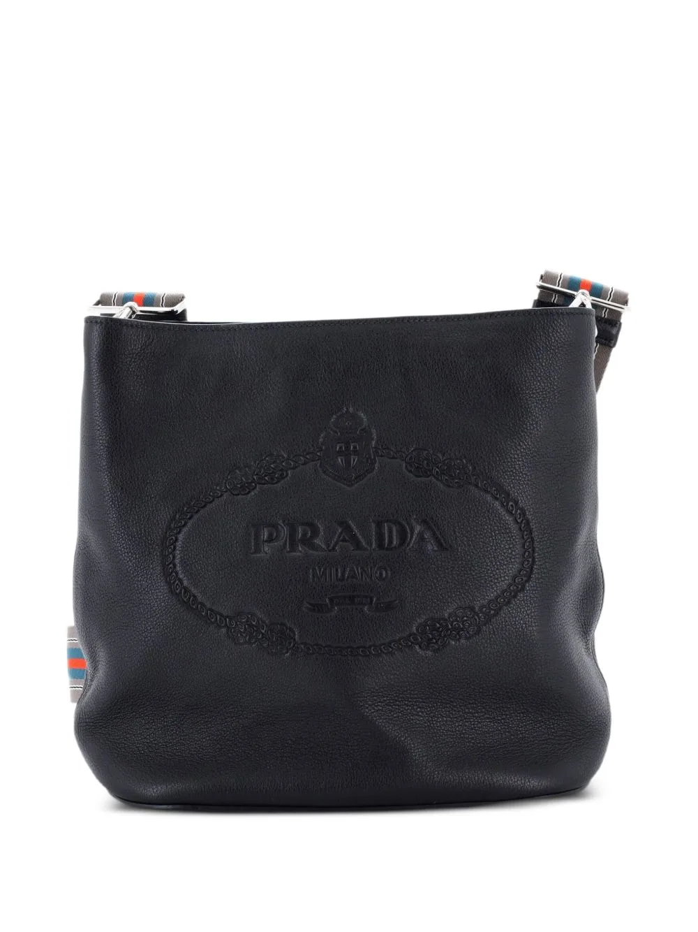 Logo Messenger Bag Vitello Phenix Medium Bucket Bag
