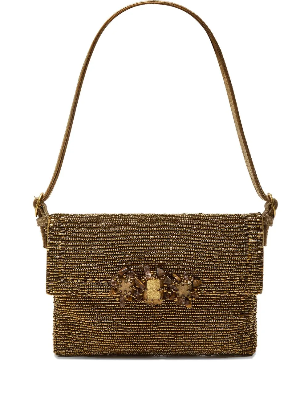 Beaded-Embellishment Shoulder Bag by MALIPARMI