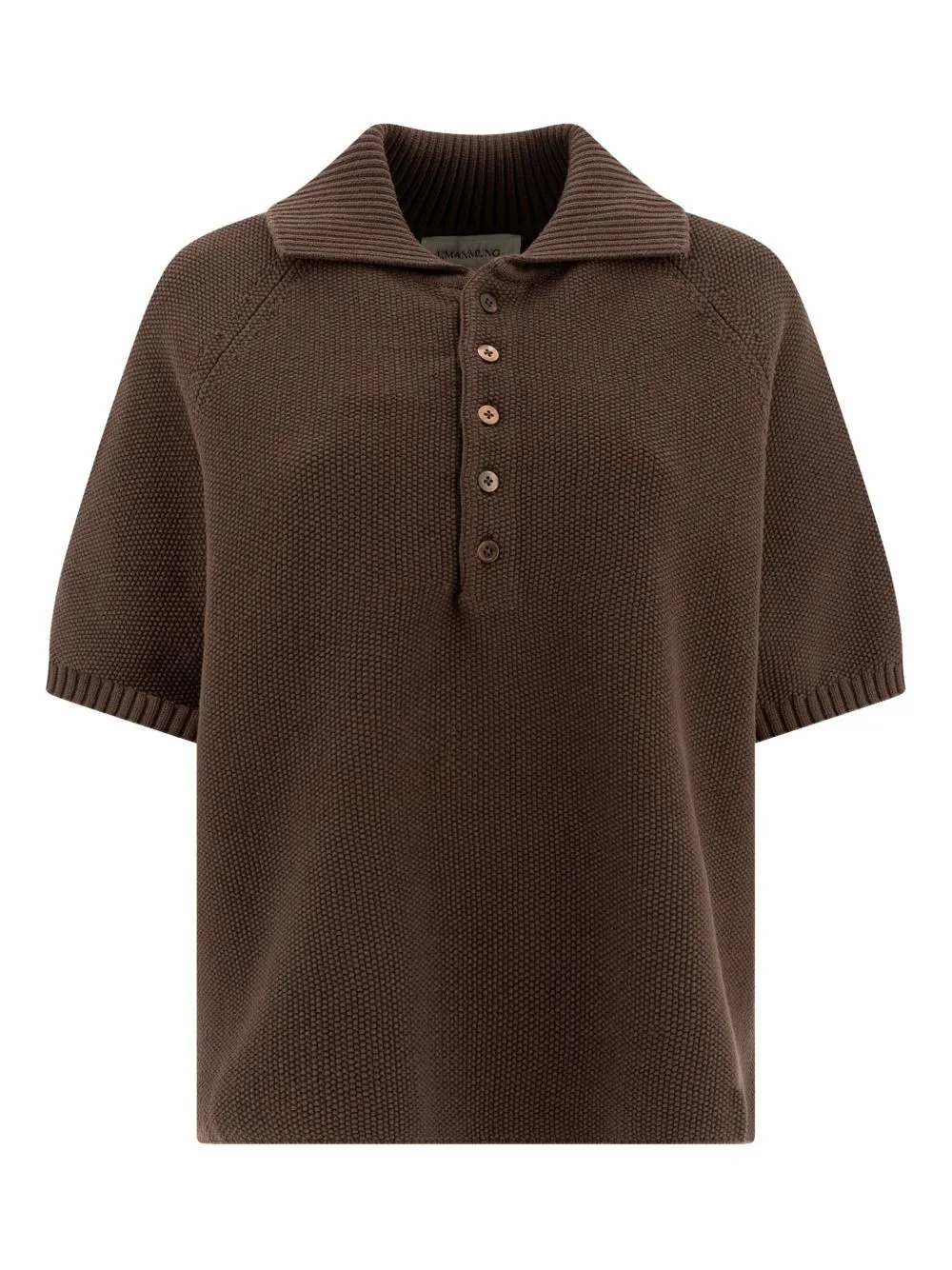 Buttoned Polo-Neck Top by UMARMUNG