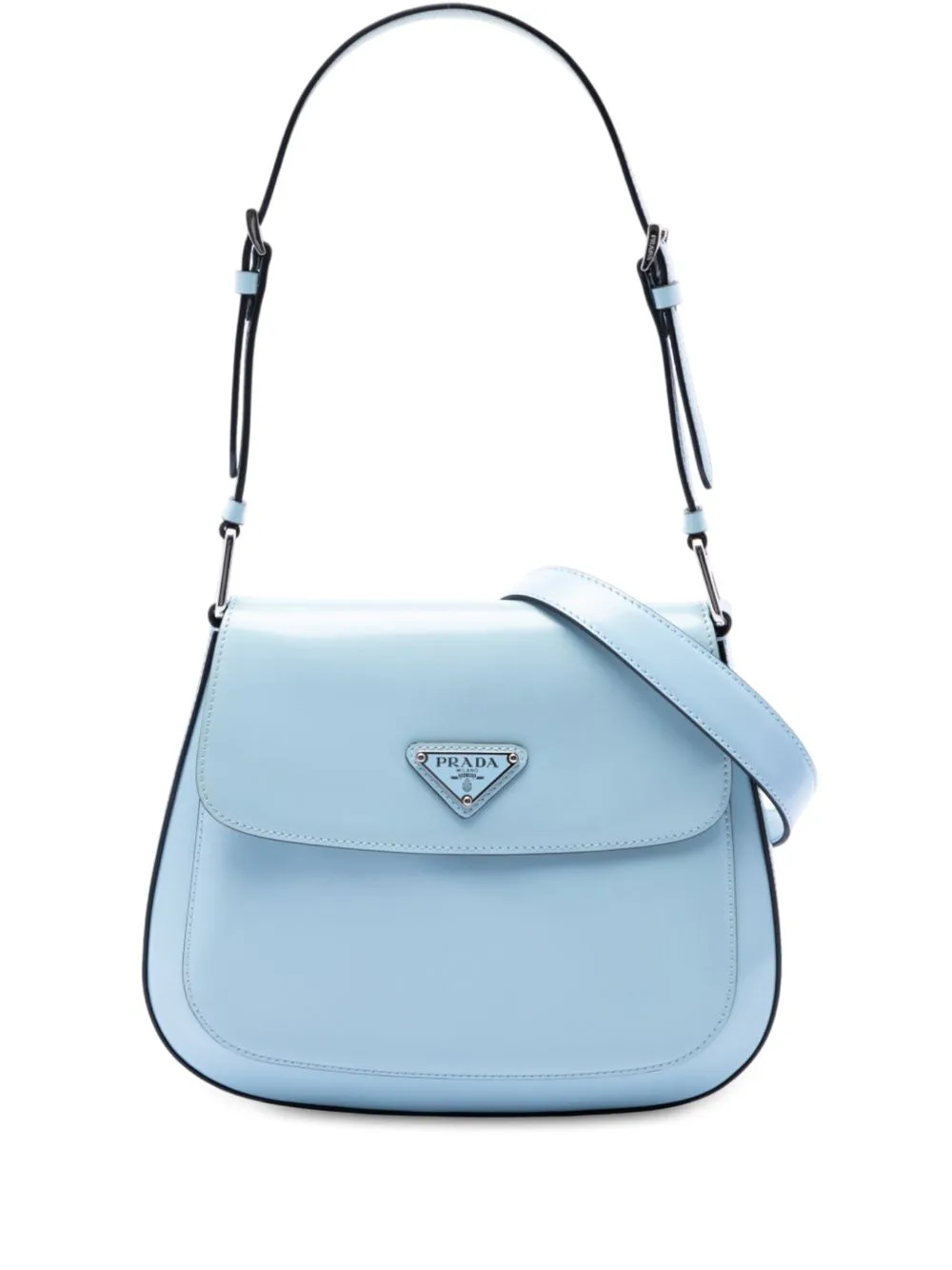 2013-2026 Medium Spazzolato Leather Cleo Flap Crossbody Bag by Prada Pre-Owned