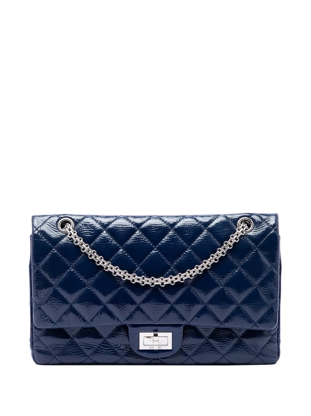 2010-2011 Quilted Crinkled Patent Reissue 2.55 Double Flap 227 Shoulder Bag by CHANEL Pre-Owned