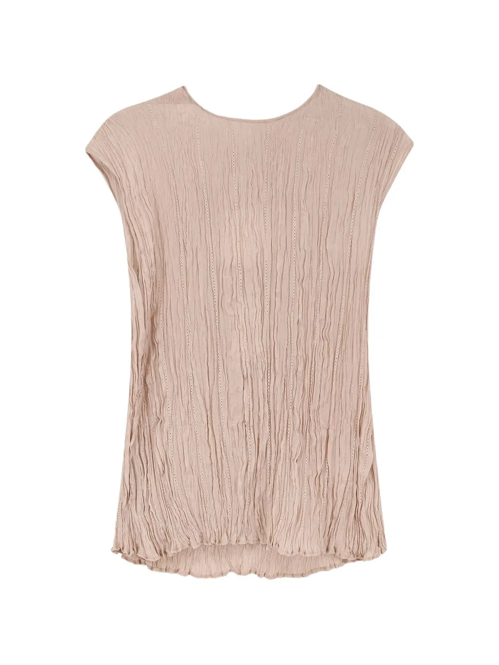 Round-Neck Textured Top by Alysi