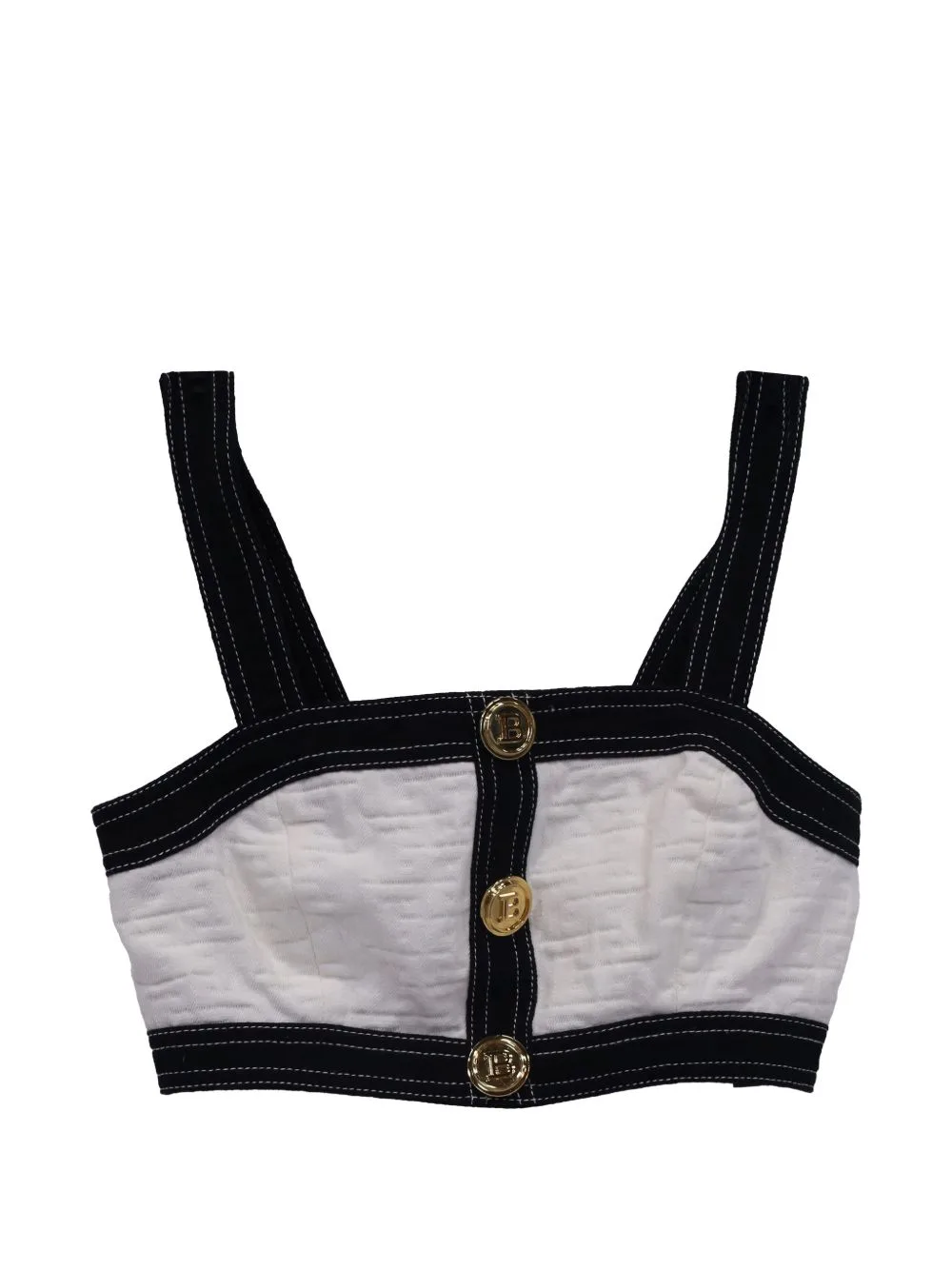 Back-Zip Cropped Top by Balmain Pre-Owned