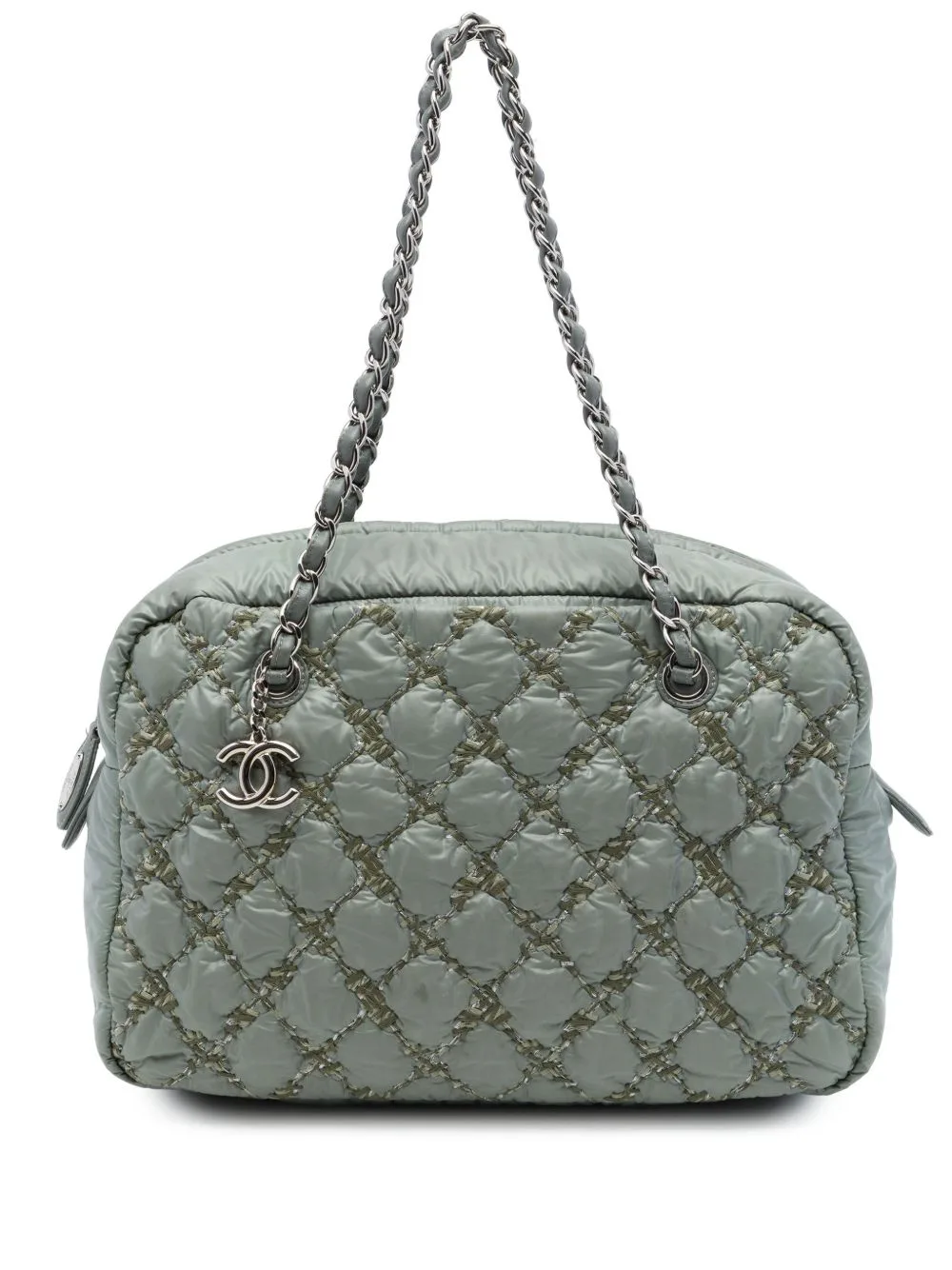 2010-2011 Paris Byzance Nylon Tweed on Stitch Bowler Bag Shoulder Bag by CHANEL Pre-Owned