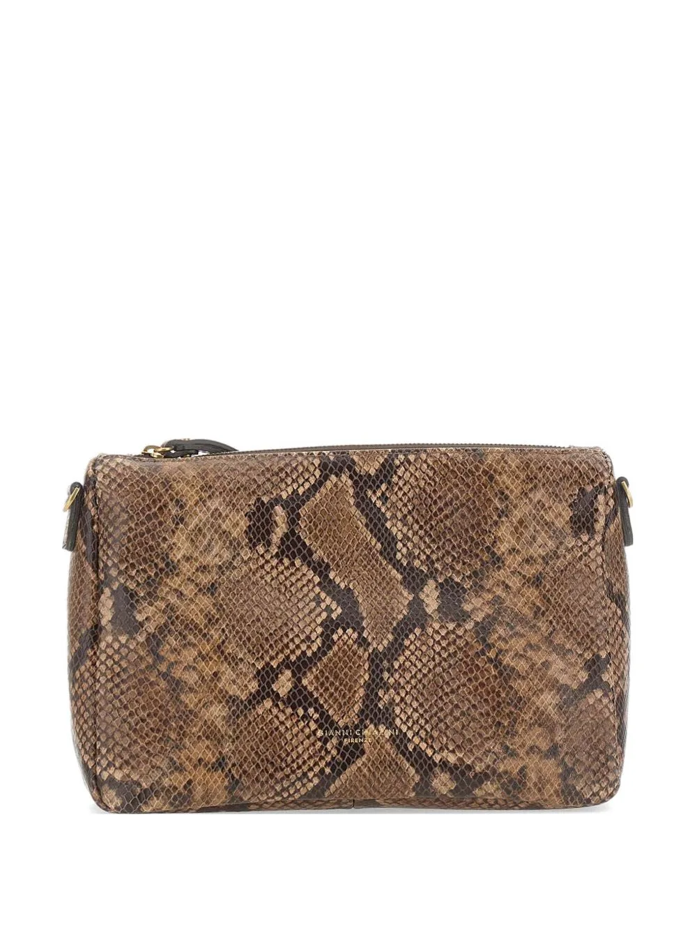 Nora Snake-Print Leather Clutch Bag