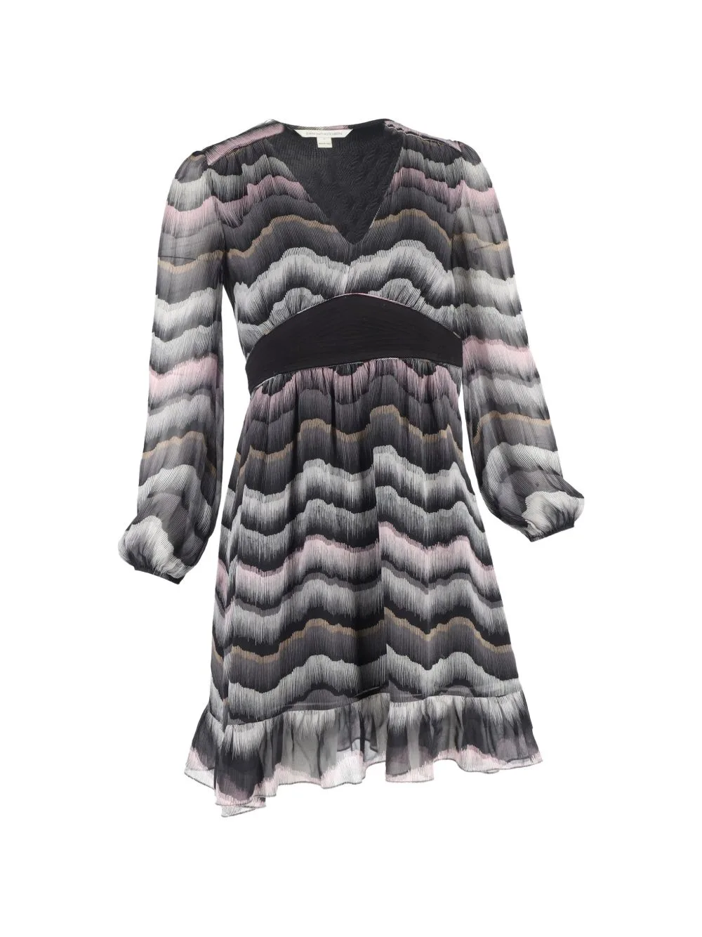 Lizbeth Puff-Sleeve Silk Mini Dress by Diane Von Furstenberg Vintage